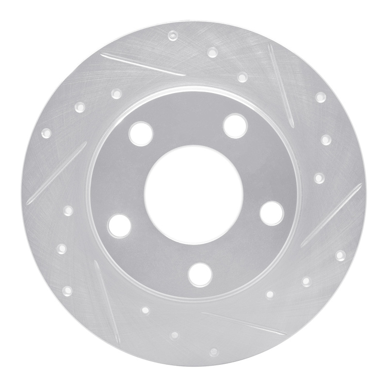 Audi A6 Quattro Brake Rotor (1) - Rear Right - R1 Concepts - Drilled & Slotted - Silver - `99-`05